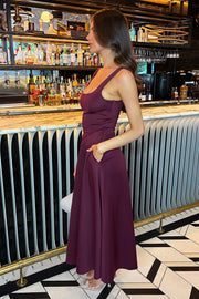 burgundy midi dress