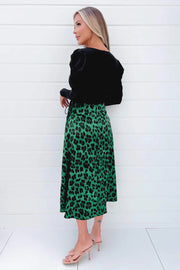AX Paris Green And Black Animal Print 2 In 1 Midi Dress
