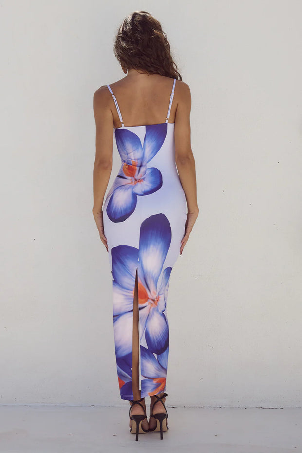 Runaway The Label Deia Midi Dress In Violet Flower