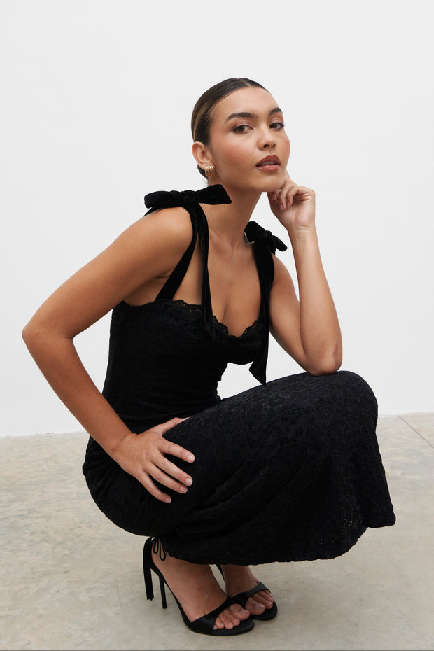 Pretty Lavish Serephina Lace Midaxi Dress In Black