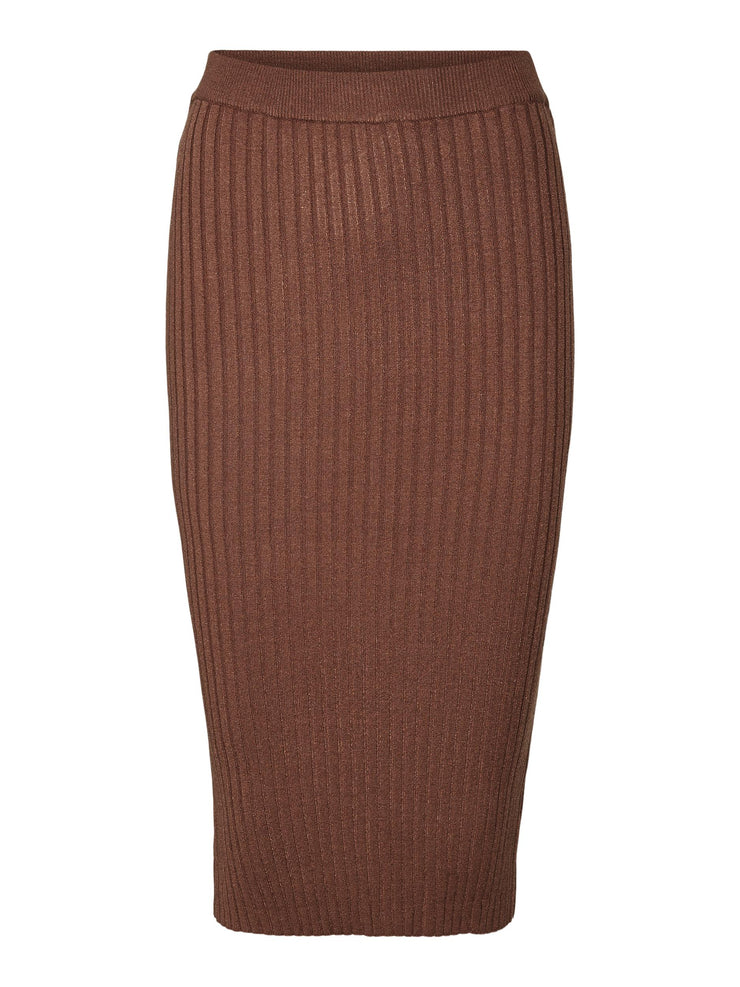 VERO MODA BELOW KNEE SKIRT IN BROWN