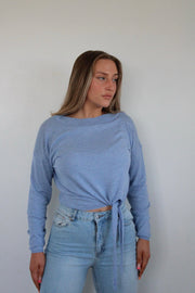 ONLY Blue Long-Sleeve TIE PULLOVER
